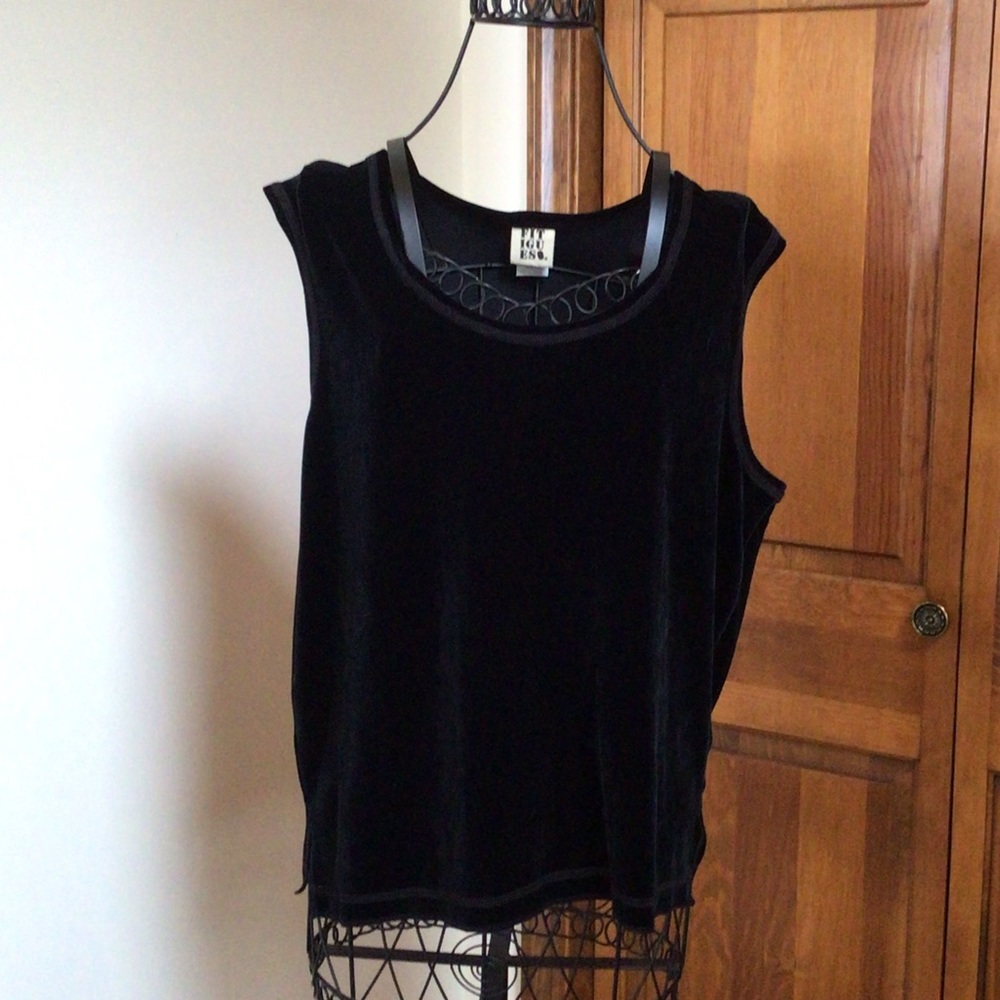 Fitigues Velvet Tank, Black, Large